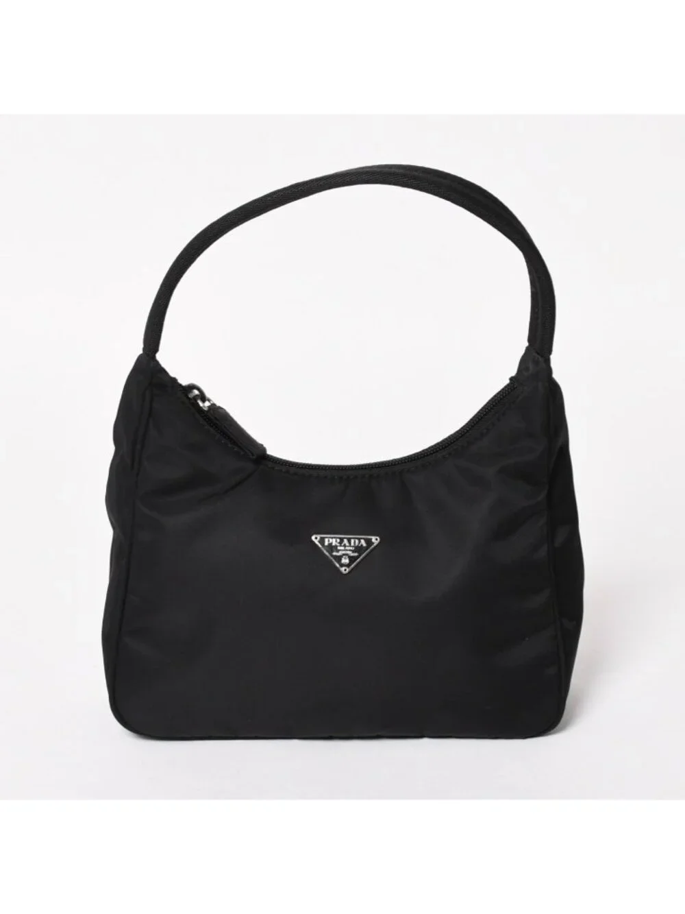 Prada Hobo Handbag Nylon Black